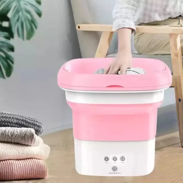 لباسشویی تاشو مینی واش مسافرتی قابل حمل 11 لیتری مدل خشک کن دار فولدینگ