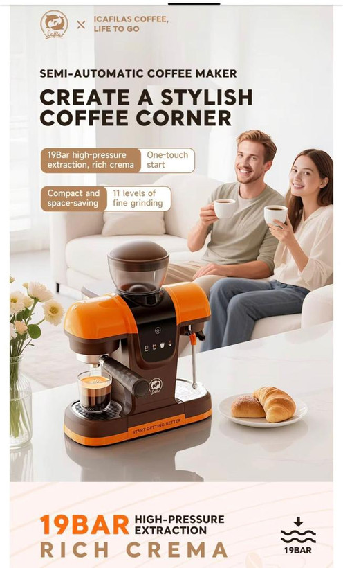 اسپرسو ساز - کافی میکر و آسیاب خانگی اتوماتیک آیکافیلاس مدل ME2603 Icafilas Semi-automatic Coffee Maker ME2603 Icafilas Semi-automatic Coffee Maker