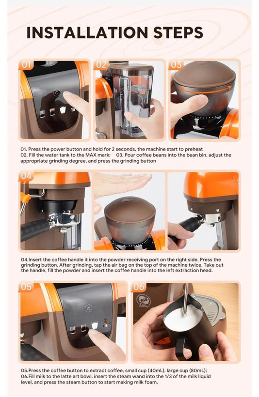 اسپرسو ساز - کافی میکر و آسیاب خانگی اتوماتیک آیکافیلاس مدل ME2603 Icafilas Semi-automatic Coffee Maker ME2603 Icafilas Semi-automatic Coffee Maker