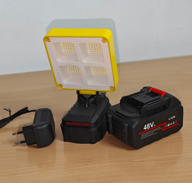 چراغ کمپ شارژی پروژکتور 4 شبکه باتری جداشونده مدل working lamp