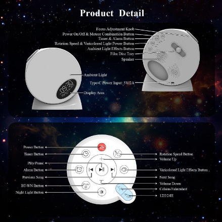 پروژکتور کهکشانی دیسکخور بلوتوثدار مدل BL-YHX06