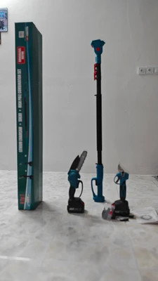 اره برقی تلسکوپی و قیچی باغبانی 3 متری 400 وات مدل 3in1 48V max