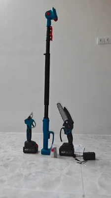 اره برقی تلسکوپی و قیچی باغبانی 3 متری 400 وات مدل 3in1 48V max