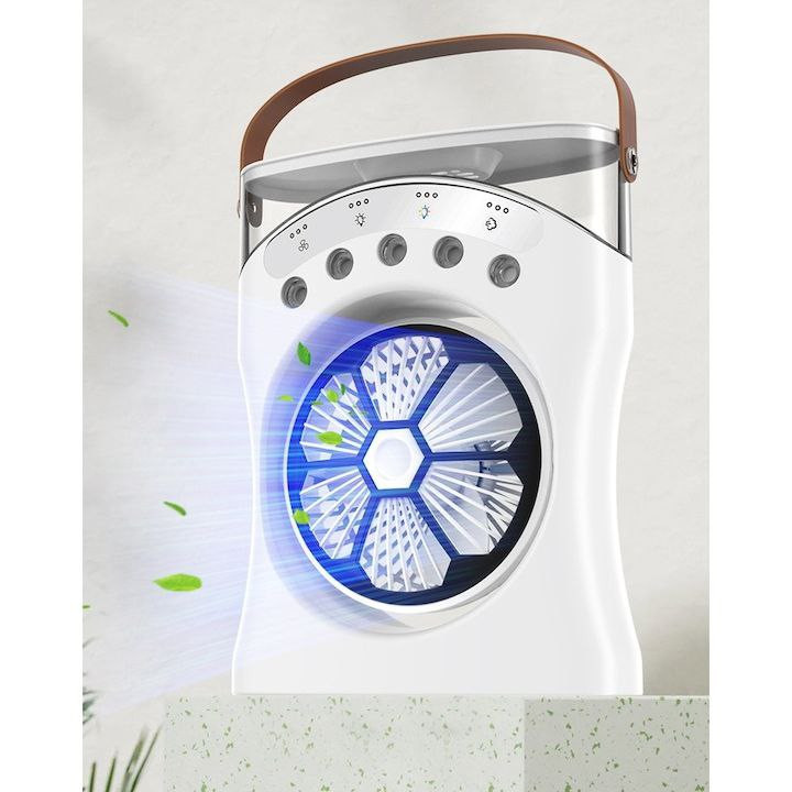 پنکه شارژی مدل مه پاش کد M2053 ظرفیت 3600 میلی آمپر ساعت LED دار نسخه اصلی