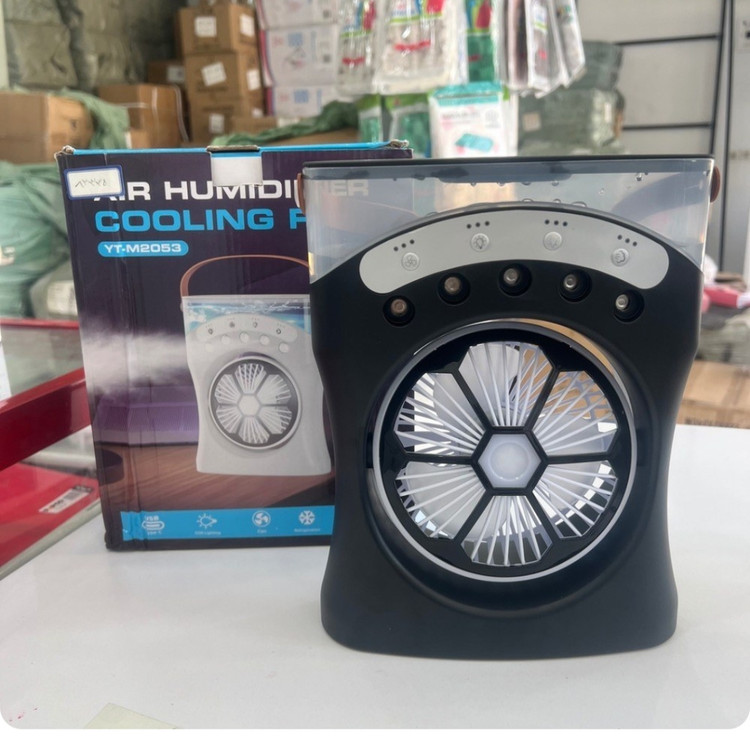 پنکه شارژی مدل مه پاش کد M2053 ظرفیت 3600 میلی آمپر ساعت LED دار نسخه اصلی