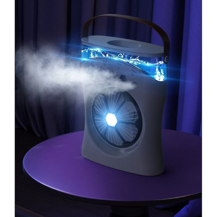 پنکه شارژی مدل مه پاش کد M2053 ظرفیت 3600 میلی آمپر ساعت LED دار نسخه اصلی